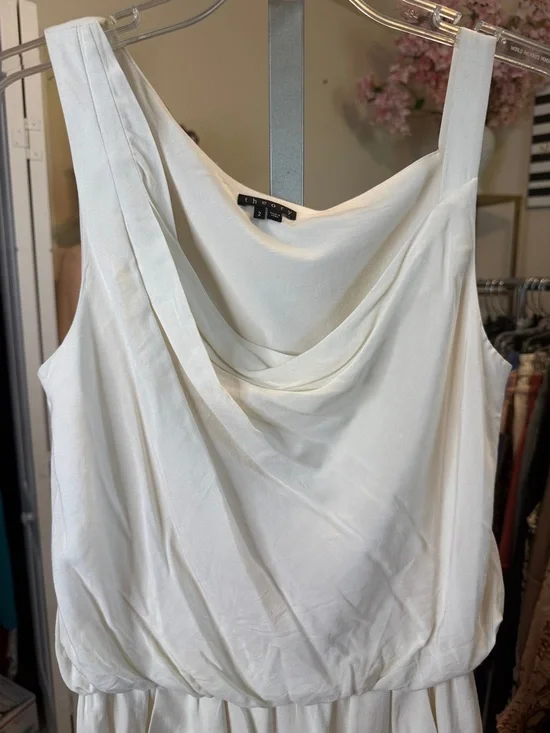 Theory Ivory Sleeveless Dress W Pockets 2 - Picture 2 of 2